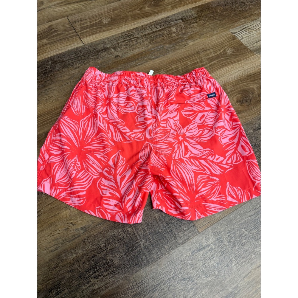 Chubbies Mens Swim Trunks Large 5.5 Inseam Red Pink Tropical Hibiscus Floral - Picture 3 of 3